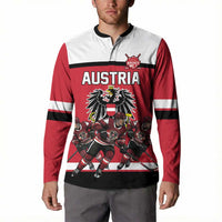 Austria Hockey Custom Button Sweatshirt Austrian Eagle Pride