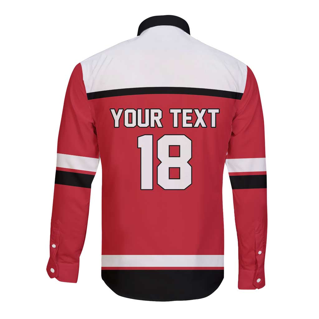 Austria Hockey Custom Long Sleeve Button Shirt Austrian Eagle Pride