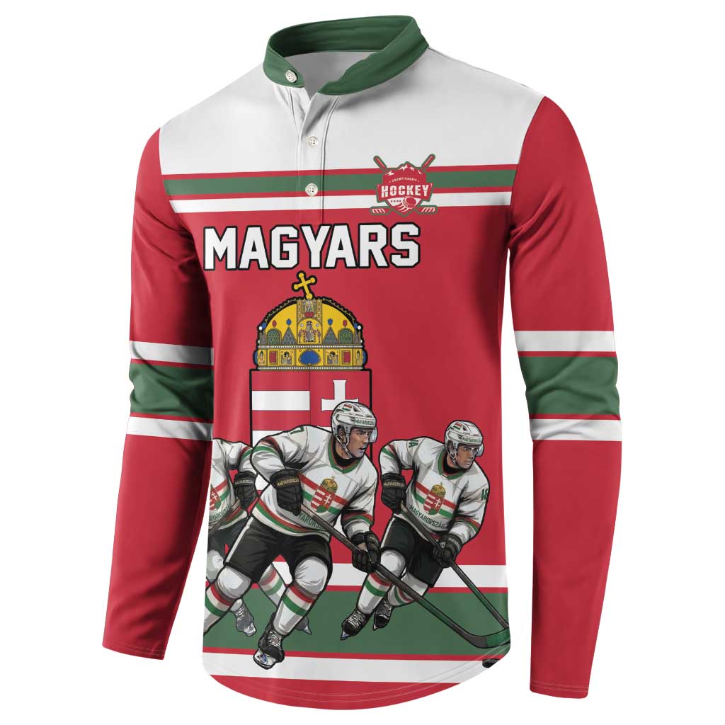 Hungary Hockey Custom Button Sweatshirt Magyars Pride National Team