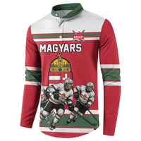 Hungary Hockey Custom Button Sweatshirt Magyars Pride National Team