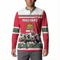 Hungary Hockey Custom Button Sweatshirt Magyars Pride National Team