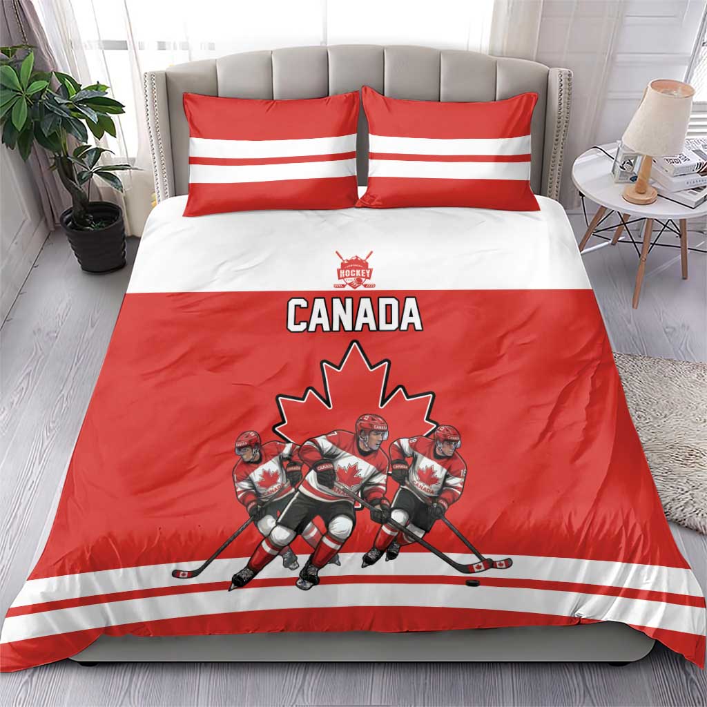Canada Hockey Bedding Set Maple Leaf Northern Pride