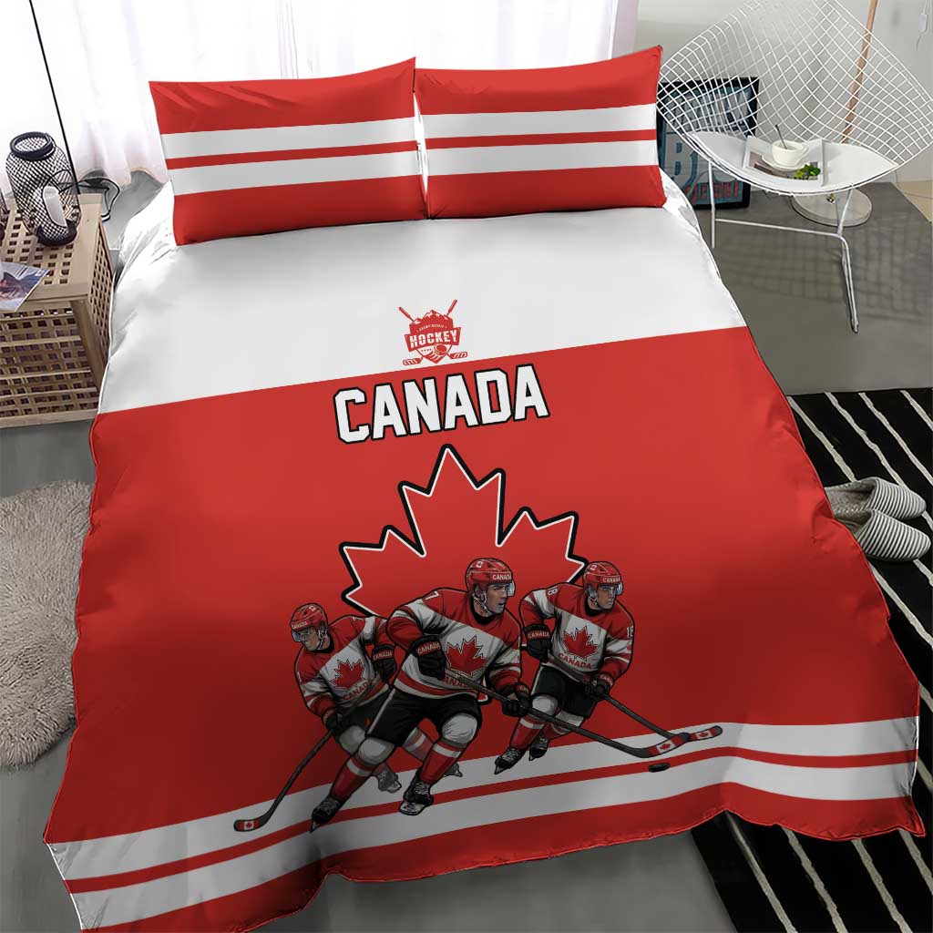 Canada Hockey Bedding Set Maple Leaf Northern Pride