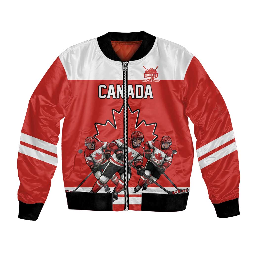 Canada Hockey Custom Bomber Jacket Maple Leaf Northern Pride