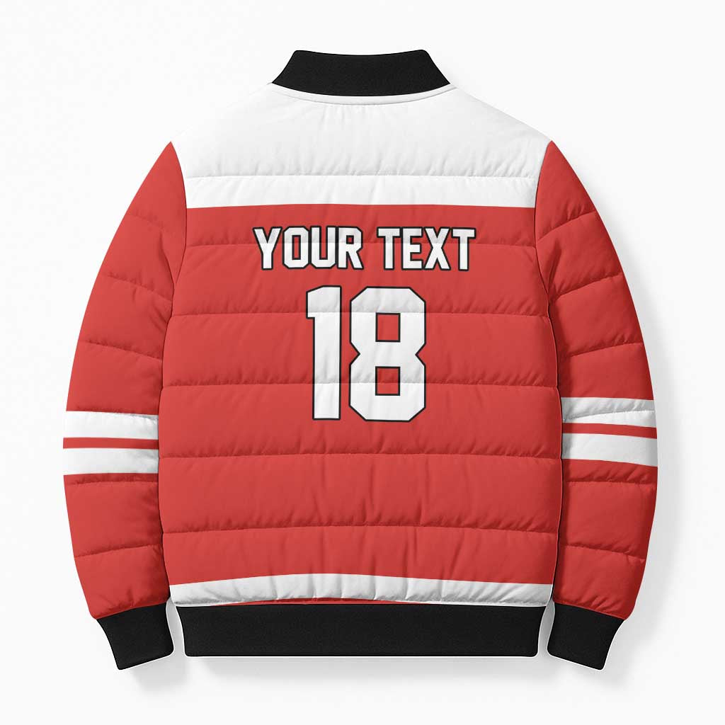 Canada Hockey Custom Bomber Puffer Jacket Maple Leaf Northern Pride