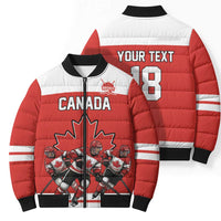 Canada Hockey Custom Bomber Puffer Jacket Maple Leaf Northern Pride