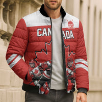 Canada Hockey Custom Bomber Puffer Jacket Maple Leaf Northern Pride