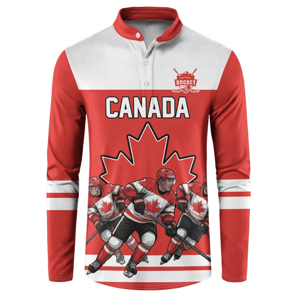 Canada Hockey Custom Button Sweatshirt Maple Leaf Northern Pride