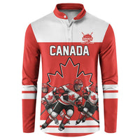 Canada Hockey Custom Button Sweatshirt Maple Leaf Northern Pride