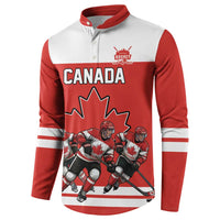 Canada Hockey Custom Button Sweatshirt Maple Leaf Northern Pride