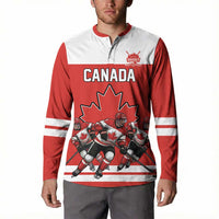 Canada Hockey Custom Button Sweatshirt Maple Leaf Northern Pride