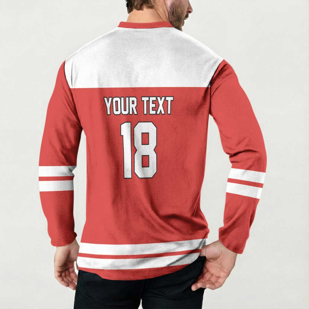 Canada Hockey Custom Button Sweatshirt Maple Leaf Northern Pride