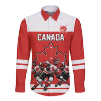 Canada Hockey Custom Long Sleeve Button Shirt Maple Leaf Northern Pride
