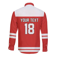 Canada Hockey Custom Long Sleeve Button Shirt Maple Leaf Northern Pride