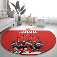 Canada Hockey Round Carpet Maple Leaf Northern Pride