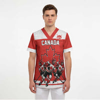 Canada Hockey Custom Scrub Top Maple Leaf Northern Pride