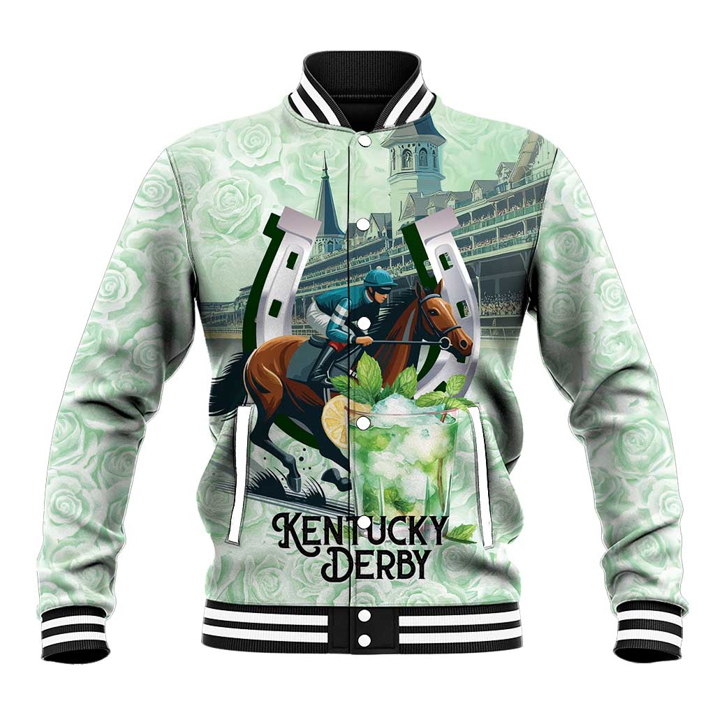 Kentucky Horse Racing Baseball Jacket Mint Julep Run For The Roses Art