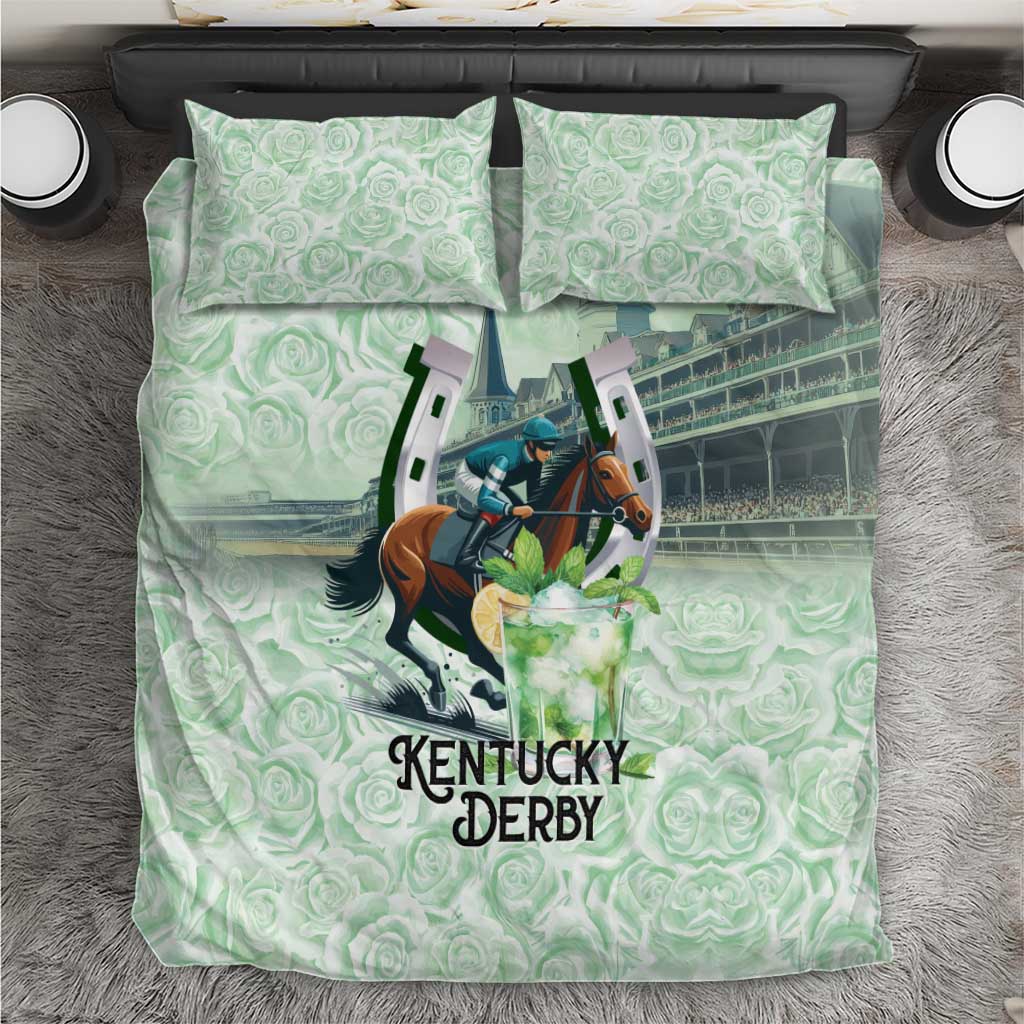 Kentucky Horse Racing Bedding Set Mint Julep Run For The Roses Art