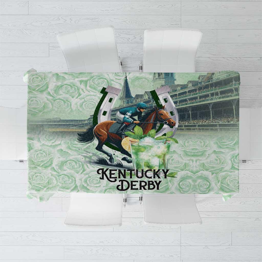 Kentucky Horse Racing Tablecloth Mint Julep Run For The Roses Art