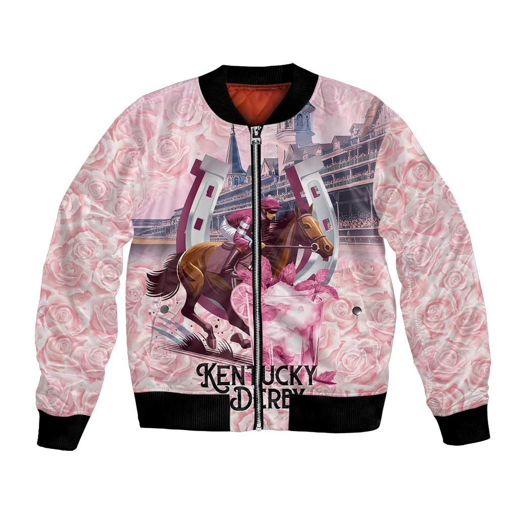 Kentucky Horse Racing Bomber Jacket Rose Run For The Roses Derby Art
