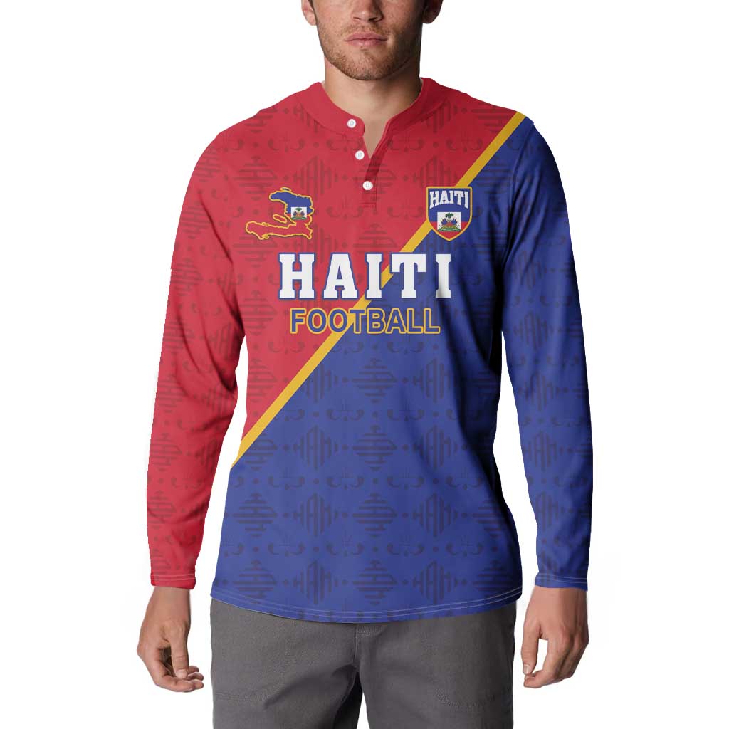 Custom Haiti Football Button Sweatshirt Les Grenadiers