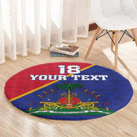 Custom Haiti Football Round Carpet Les Grenadiers