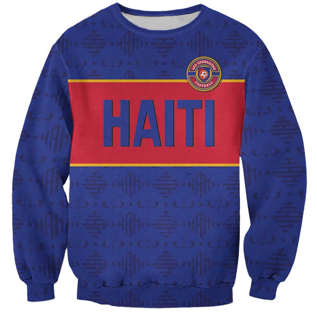 Custom Haiti Football Sweatshirt Le Rouge et Bleu Sporty Style