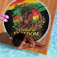 Juneteenth Rooted in Freedom Beach Blanket Black Pride African Queen