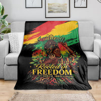 Juneteenth Rooted in Freedom Blanket Black Pride African Queen