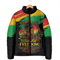 Juneteenth Rooted in Freedom Padded Jacket Black Pride African Queen