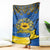 Ukraine Sunflower Peace Sign Blanket With Folk Patterns