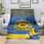 Ukraine Sunflower Peace Sign Blanket With Folk Patterns