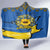 Ukraine Sunflower Peace Sign Hooded Blanket With Folk Patterns