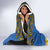 Ukraine Sunflower Peace Sign Hooded Blanket With Folk Patterns