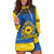 Ukraine Sunflower Peace Sign Hoodie Dress With Folk Patterns - Wonder Print Shop