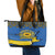 Ukraine Sunflower Peace Sign Leather Tote Bag With Folk Patterns - Wonder Print Shop