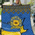 Ukraine Sunflower Peace Sign Quilt With Folk Patterns