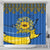 Ukraine Sunflower Peace Sign Shower Curtain With Folk Patterns