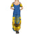 Ukraine Sunflower Peace Sign Summer Maxi Dress With Folk Patterns - Wonder Print Shop