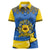 Ukraine Sunflower Peace Sign Women Polo Shirt With Folk Patterns - Wonder Print Shop