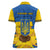 Ukraine Sunflower Peace Sign Women Polo Shirt With Folk Patterns - Wonder Print Shop