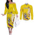 Custom Colombia Football Couples Matching Off The Shoulder Long Sleeve Dress and Long Sleeve Button Shirt Go Champions Unique Style