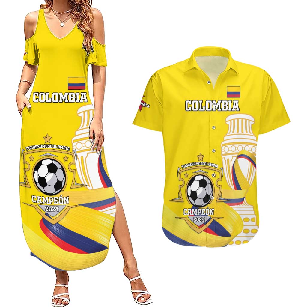 Custom Colombia Football Couples Matching Summer Maxi Dress and Hawaiian Shirt Go Champions Unique Style - Wonder Print Shop