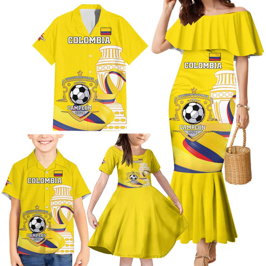 Custom Colombia Football Family Matching Mermaid Dress and Hawaiian Shirt Go Champions Unique Style - Wonder Print Shop