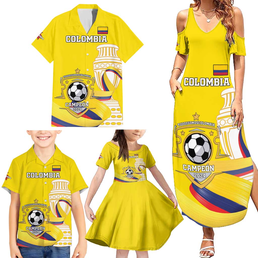 Custom Colombia Football Family Matching Summer Maxi Dress and Hawaiian Shirt Go Champions Unique Style - Wonder Print Shop