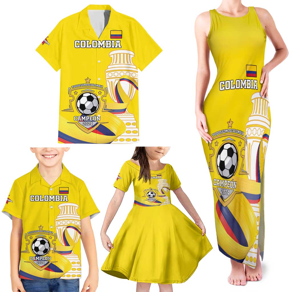 Custom Colombia Football Family Matching Tank Maxi Dress and Hawaiian Shirt Go Champions Unique Style - Wonder Print Shop