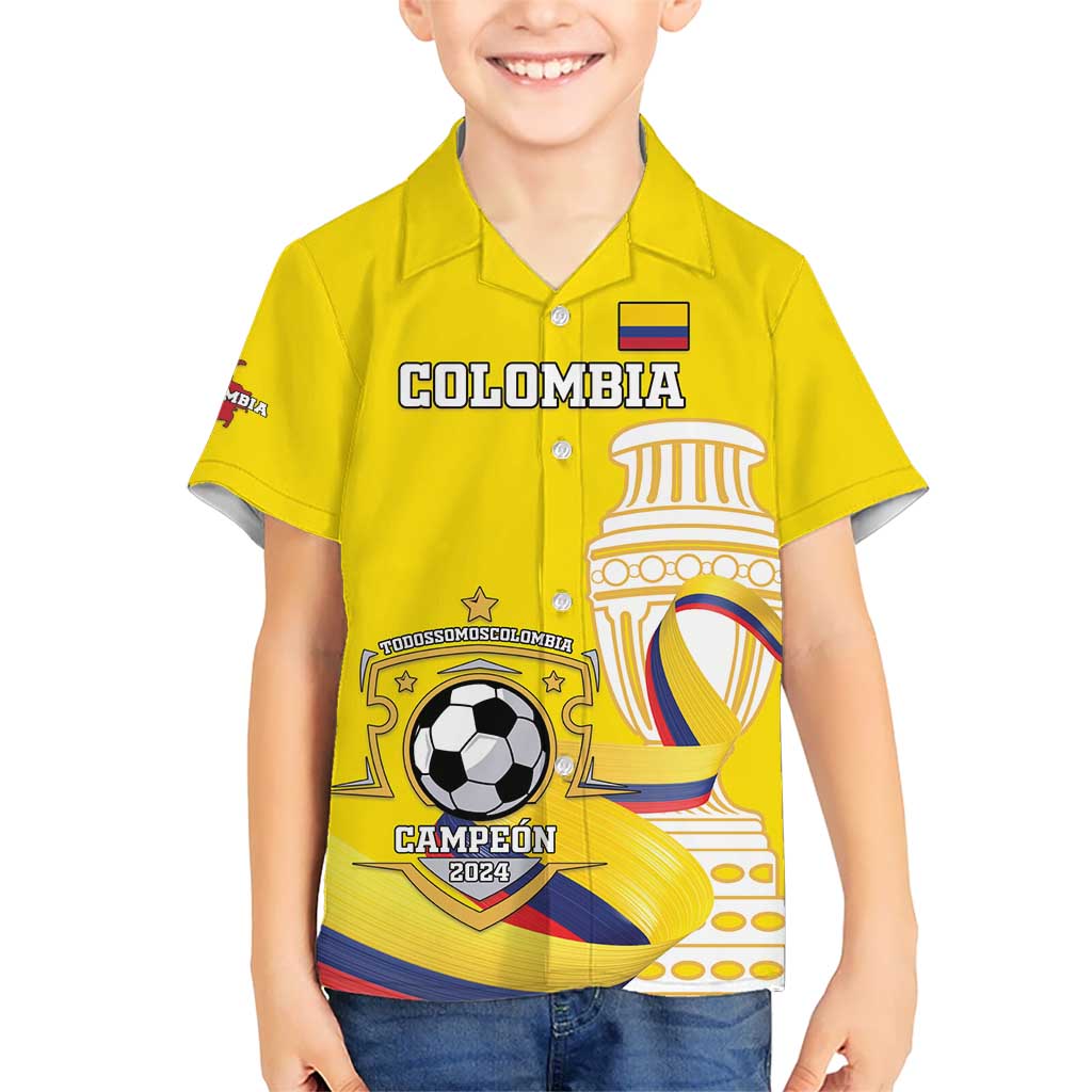 Custom Colombia Football Kid Hawaiian Shirt Go Champions Unique Style - Wonder Print Shop