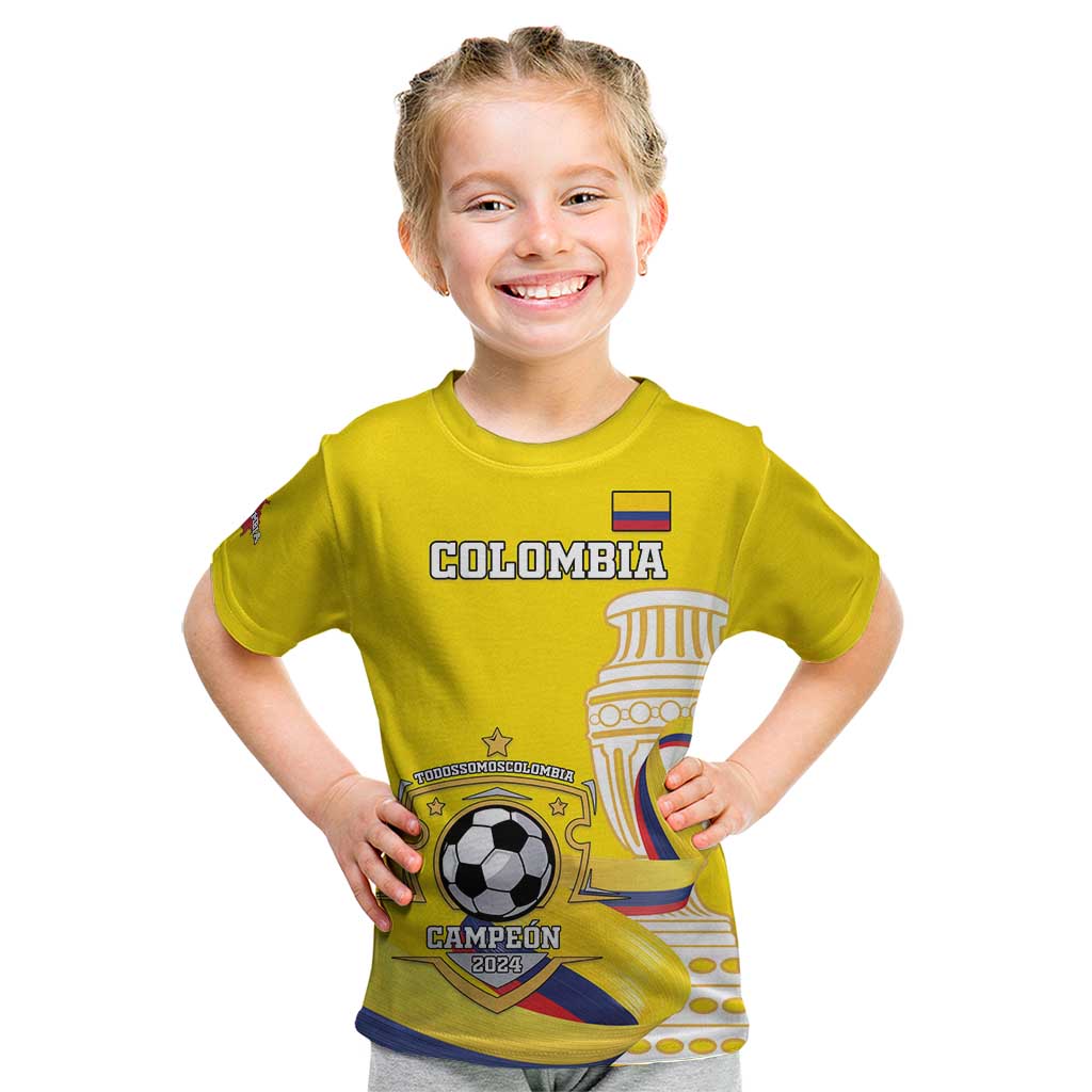 Custom Colombia Football Kid T Shirt Go Champions Unique Style - Wonder Print Shop