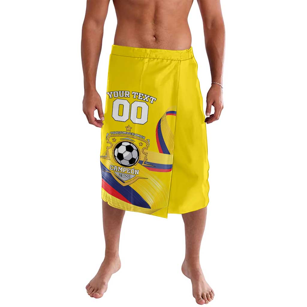 Yellow football-style shorts with elastic waistband and large team graphic on front