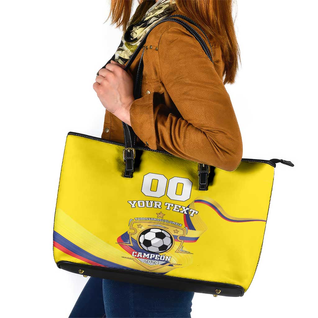 Custom Colombia Football Leather Tote Bag Go Champions Unique Style - Wonder Print Shop